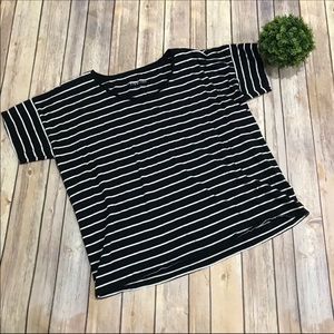 Everlane | Navy White Striped Oversized Boxy Tee M